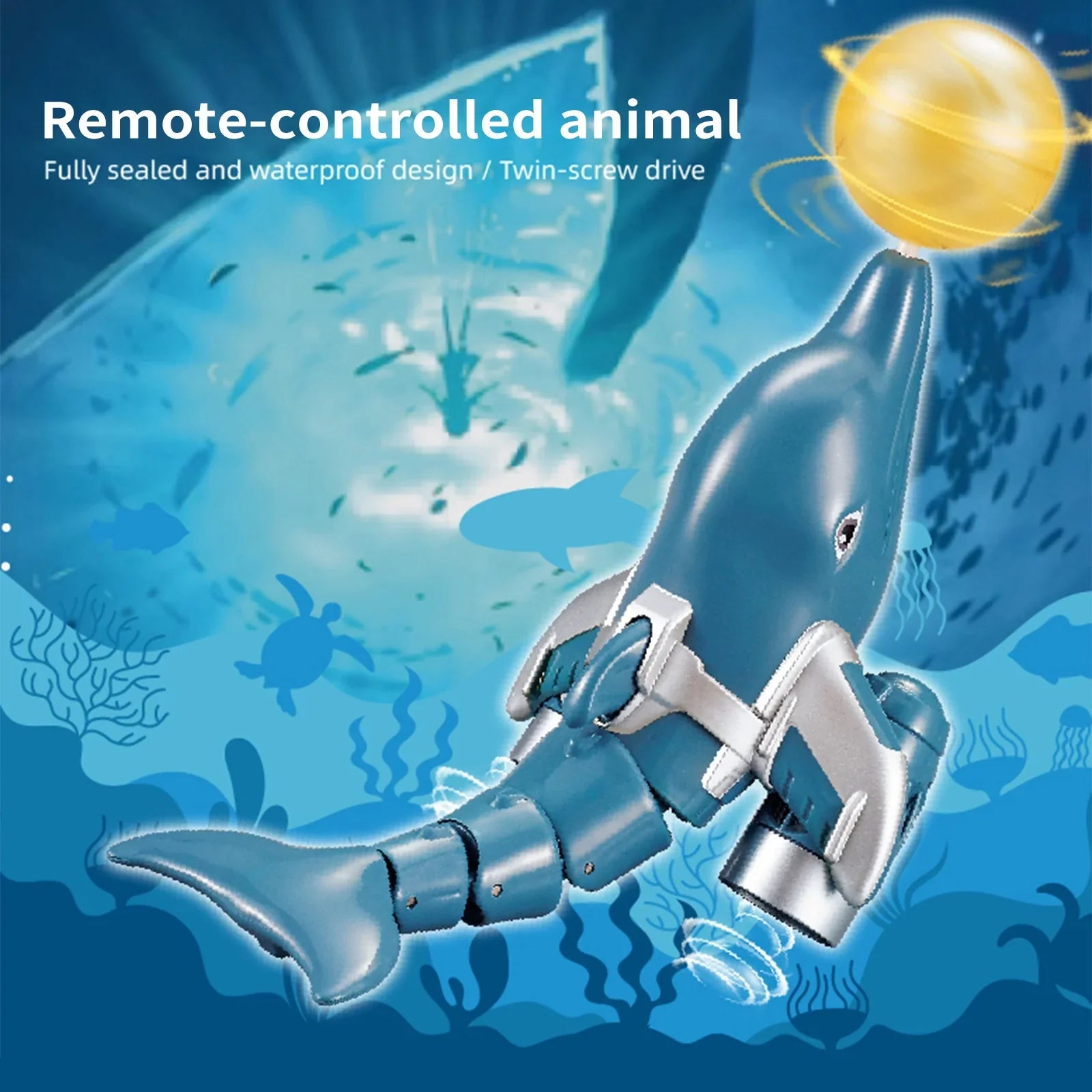 Demo Head Click Animal Head Water Boat /one Boat Remote Toy Demo boat,Dolphin Ball And Water Boat Rotation With Water Rotation Remote Boat Toy Remote Boat Kids Animal /one
