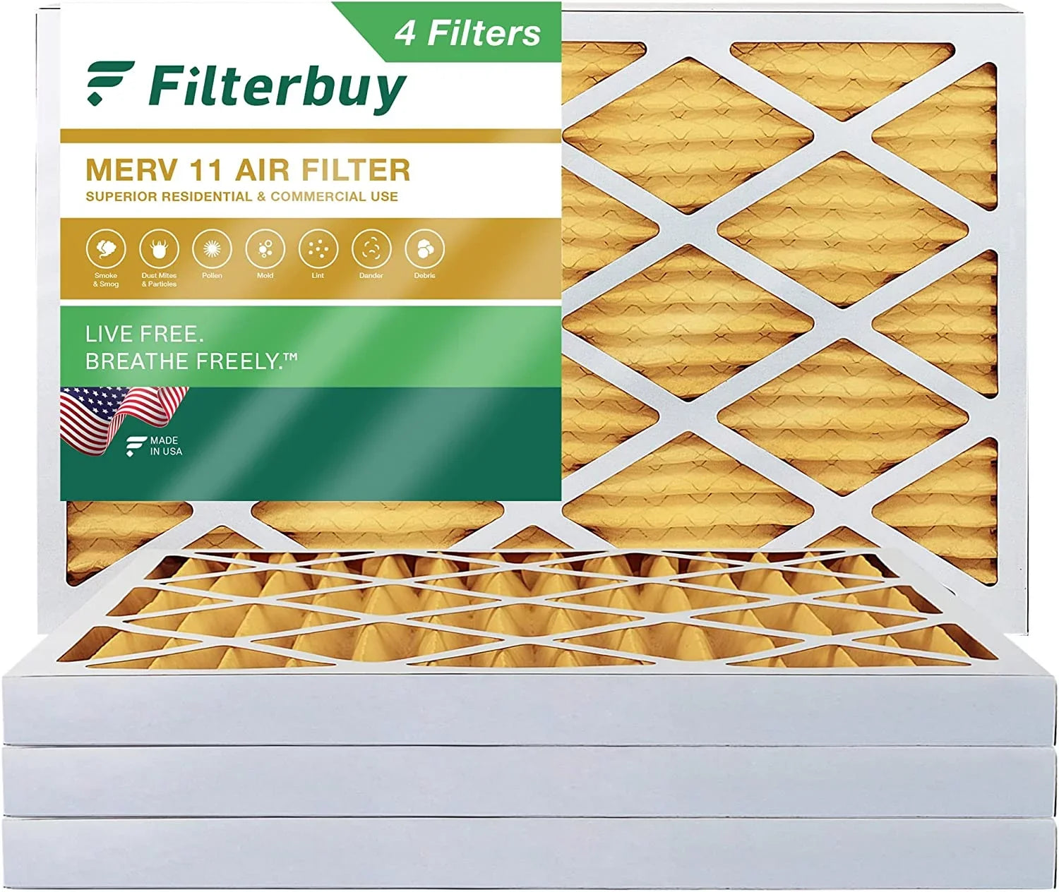 Filters HVAC MERV Filterbuy (4-Pack) 8x20x2 AC Furnace Pleated Air 11