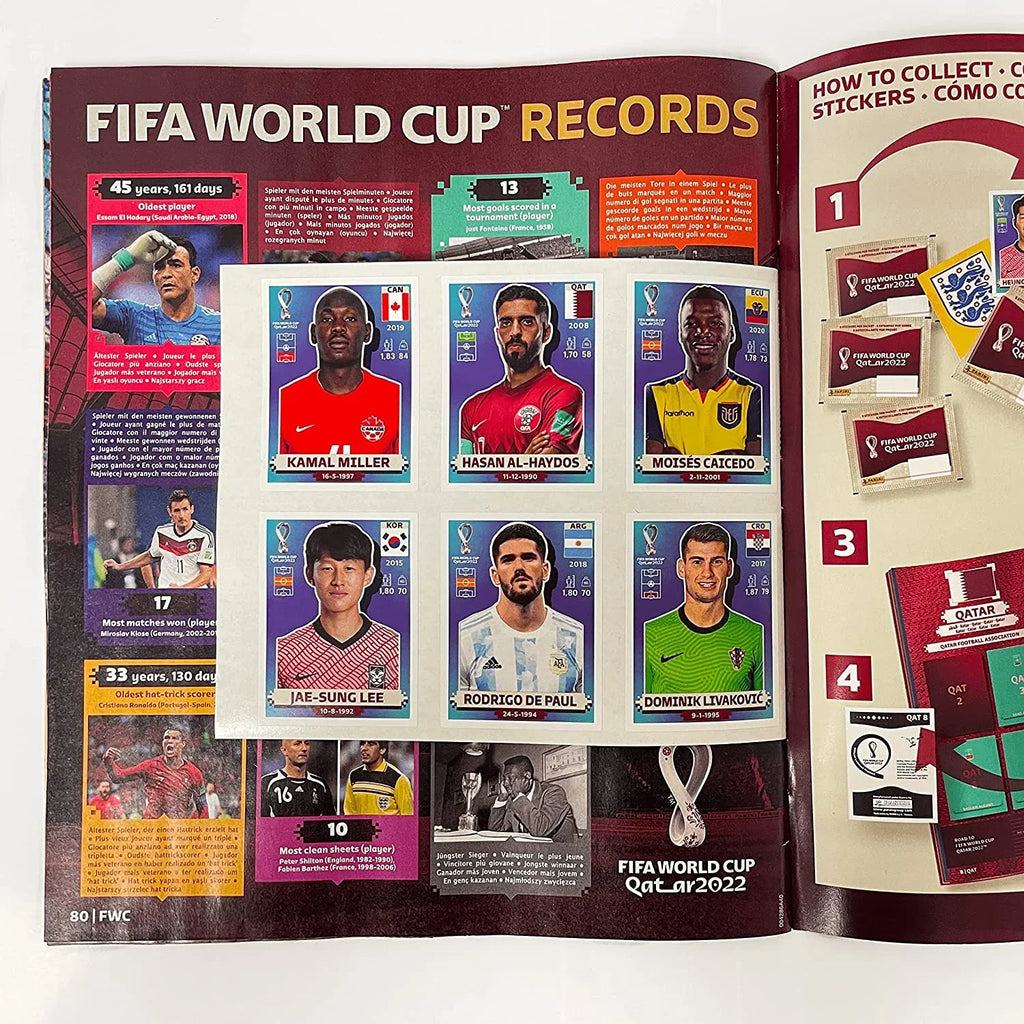Packs Inside Version) Mega Cup + 2022 Album 10 World Panini The Stickers (Album Starter Sticker 50 Total) Stickers (US Pack 8 - + FIFA Stickers
