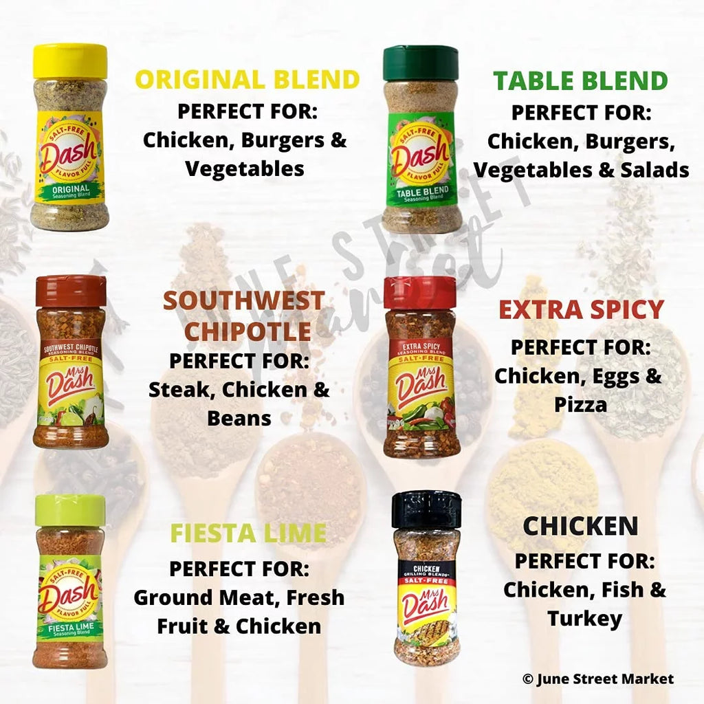 Set Dash Card Blend Mrs. with Market June Total) Seasonings Blank Variety New Street Starter 12 - Flavors oz (28.8 Salt Recipe No