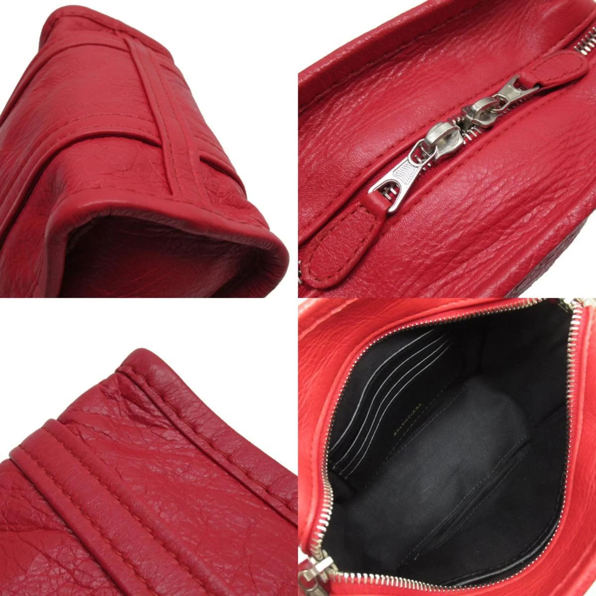 Ladies Shoulder Pre-Owned Leather Shopper Silver Handbag BALENCIAGA XXS Red Bag Bazaar (Good)