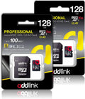 Adapter Dash Camera, U4 Go 2-Pack for 128GB Android Compatible UHS-1 V30, Tablets, Smartphones, addlink Cam + roSDXC