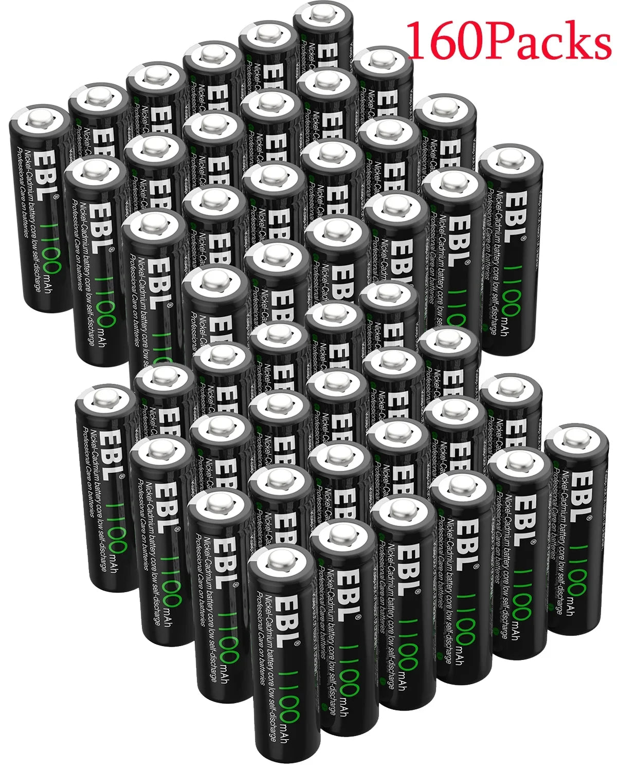 Lights Batteries 160-PCS AA 1.2V Solar EBL Ni-Cd Rechargeable NiCd 1100mAh