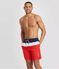 Colorblock - Small 8" Speedo Navy/White/Red- Men's Shorts Swim