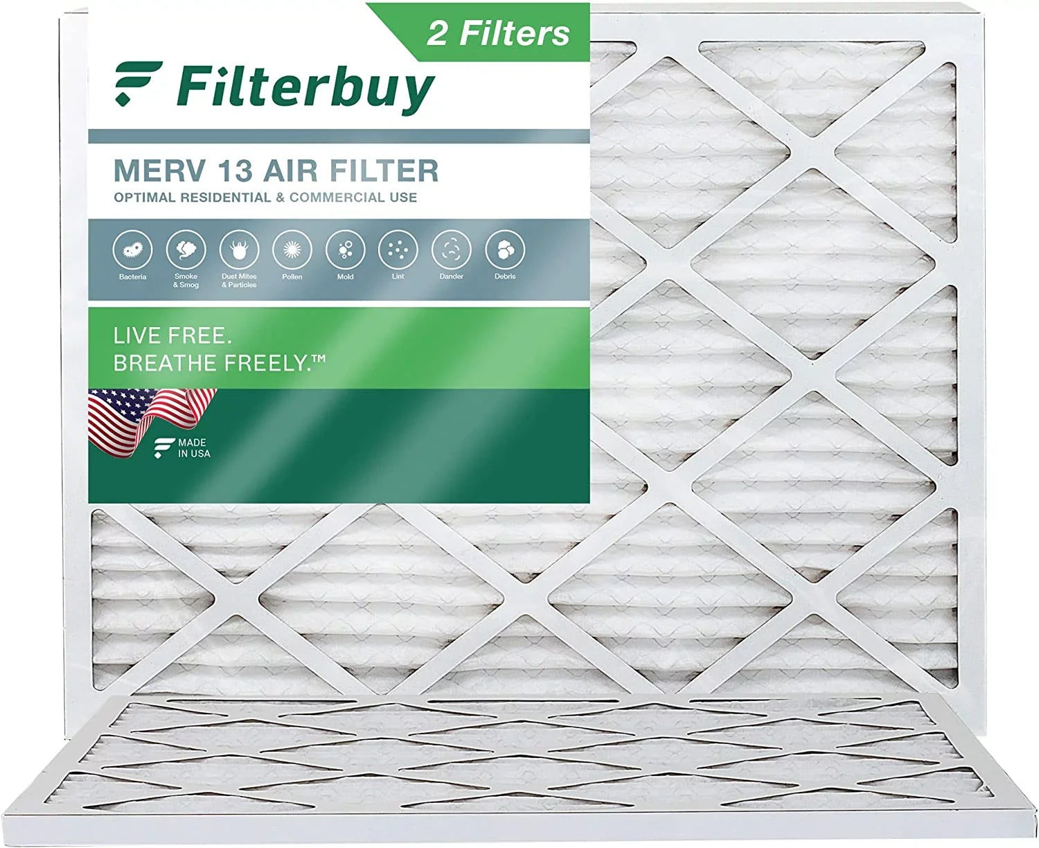 AC Filterbuy (2-Pack) MERV 20x23x1 Pleated 13 HVAC Furnace Filters Air