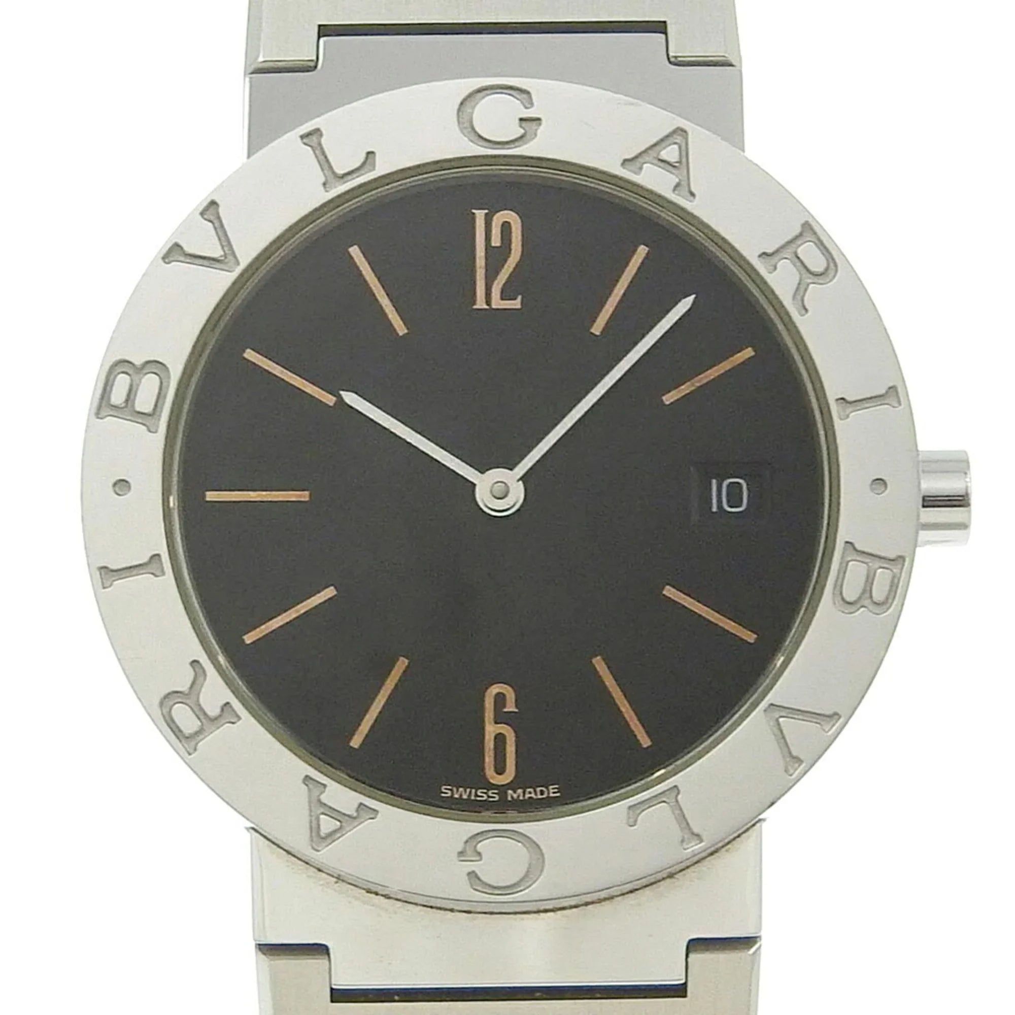 Dial Quartz Men's Display BB33SS BVLGARI Pre-Owned Bvlgari Bulgari Stainless I220823033 Watch Steel Black Analog (Fair)