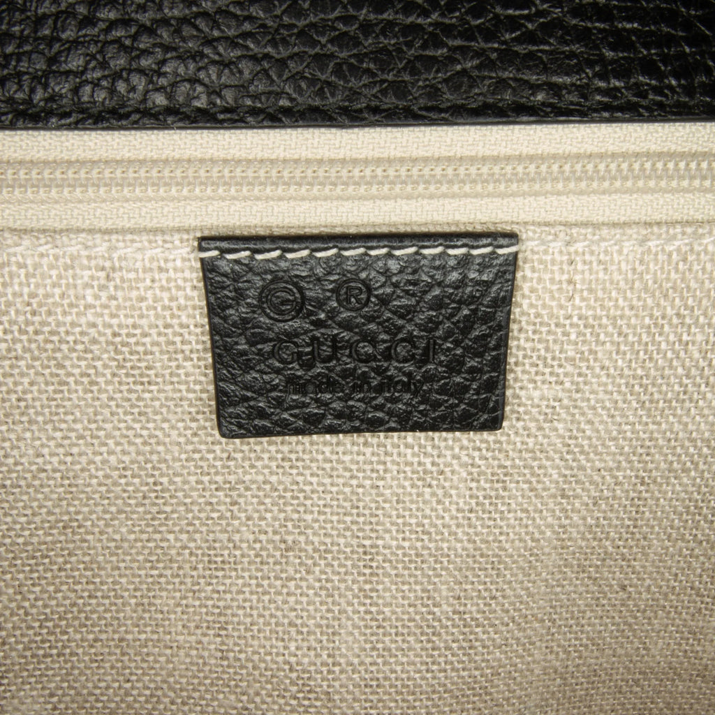 Crossbody (Good) Medium G Authenticated Gucci Unisex Pre-Owned Black Leather Interlocking Bag Calf Dollar