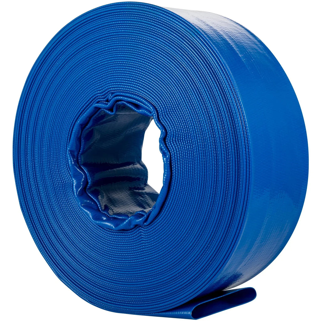 Water 1-12" Hose Drain Transfer, with Backwash & Heavy for Pool Discharge Hose, PVC Fabric 105', Hose, Blue & Duty Flat Weather-proof VEVOR x Burst-proof, Swimming Lay Ideal Clamps,