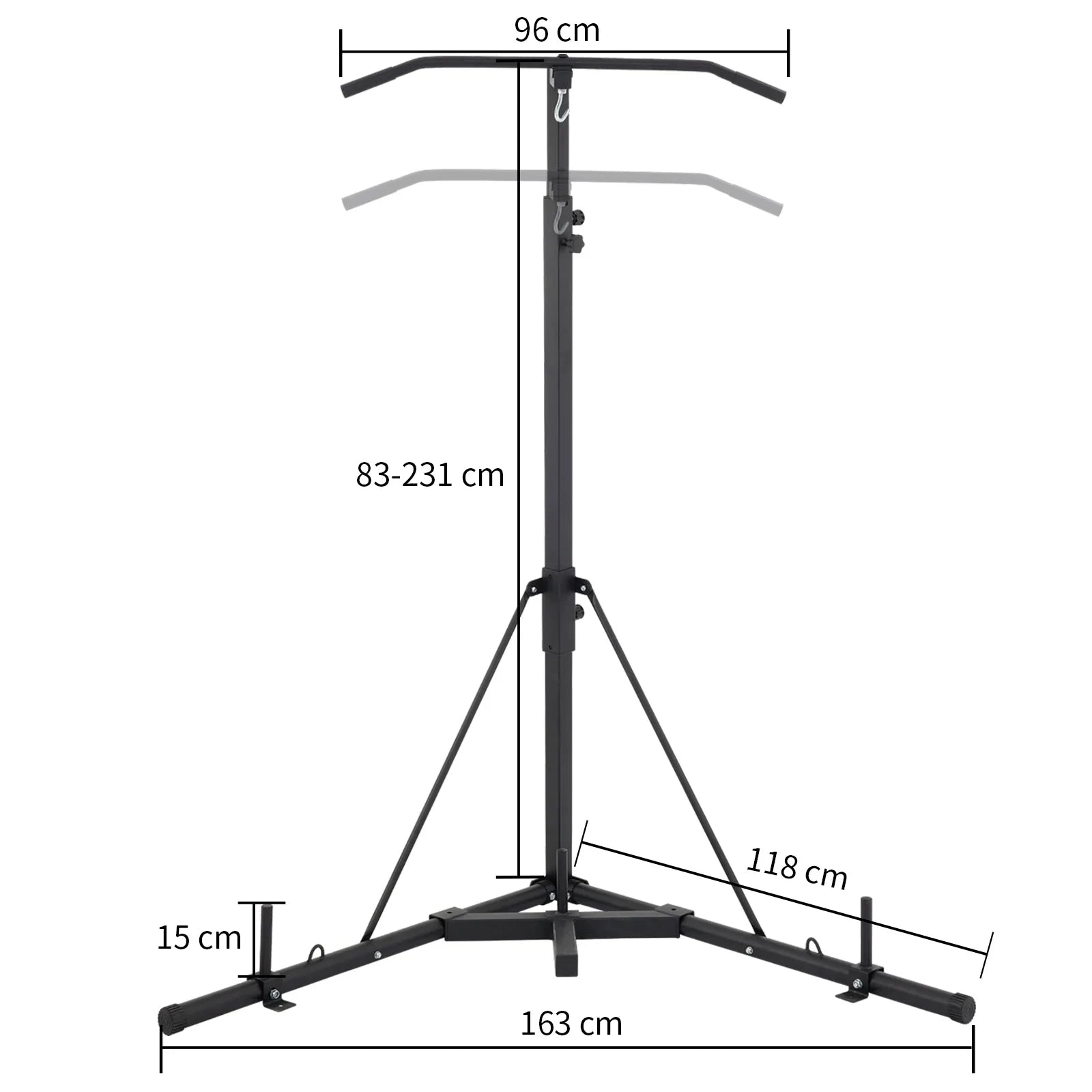 Boxing Standing Stand Pull Punching & Foldable Up Bracket Free BENTISM Bar Chin Bag