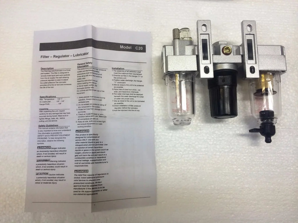 FILTER MINI PARTICULATE AIR REGULATOR LINE LUBRICATOR FILTER COMBINATION 1/4"