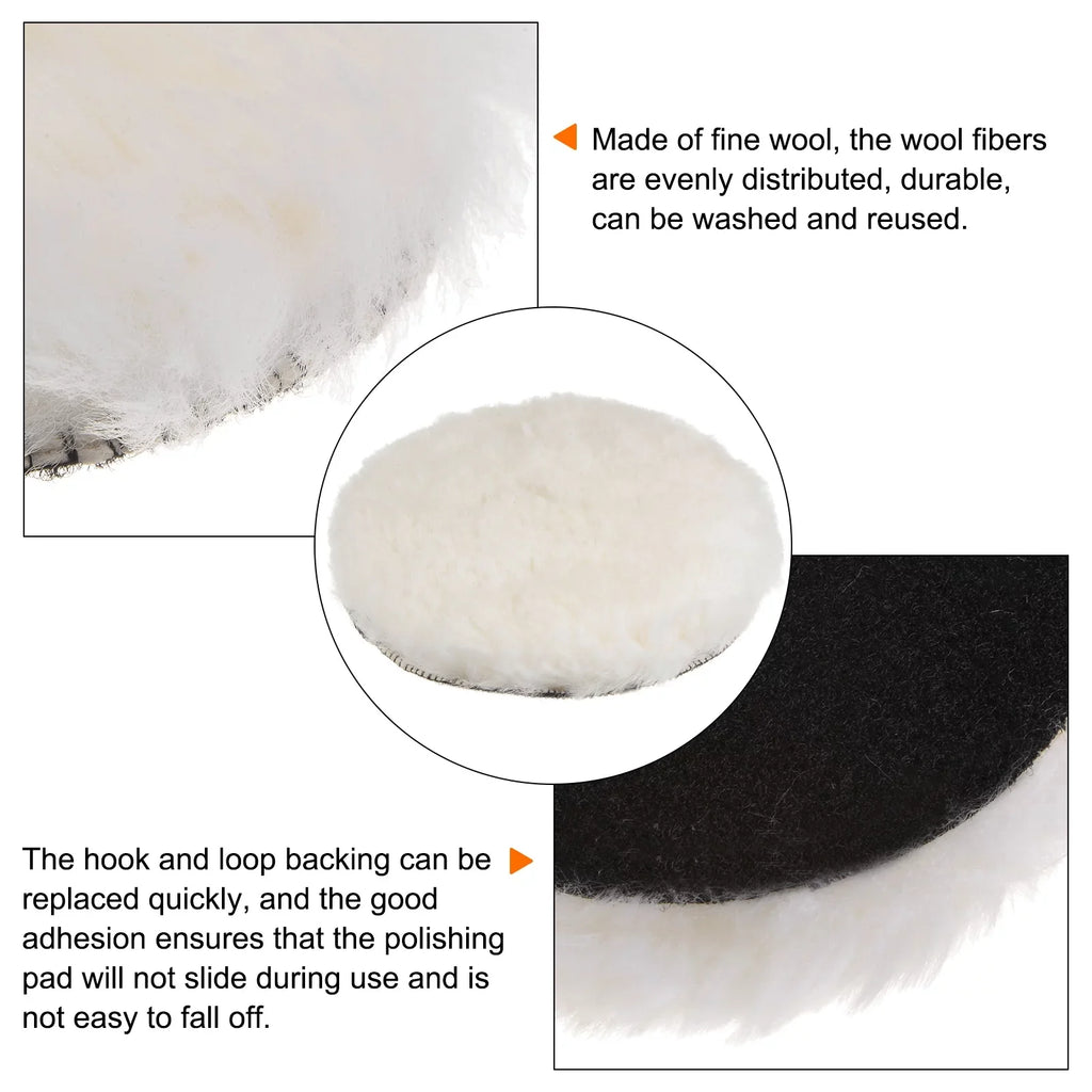 Polishing and Polishing Pads Wheel 3Pack Hook with 7 inch Loop Pads Soft Pad Buffing Buffing Wool Wool