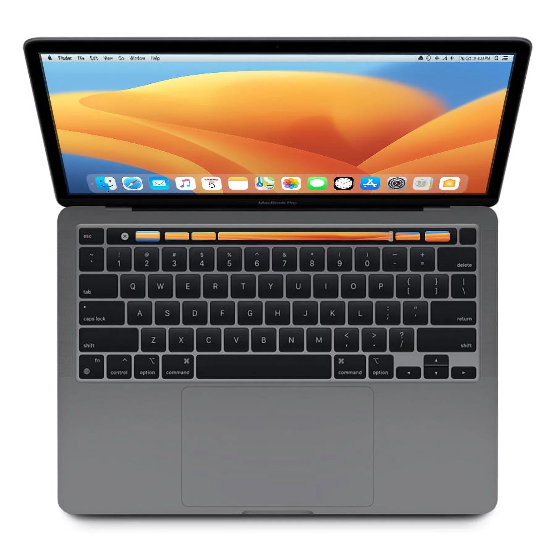Touch Gray, Pre-Owned SSD Quad MR9Q2LL/A Sierra Core Adapter Mac 256GB (Mid 2.7Ghz Included (Good) 2018) i7 Macbook Display Bar) (Retina, OS 8GB Space Pro 13.3-inch 2560x1600 Apple Power Memory