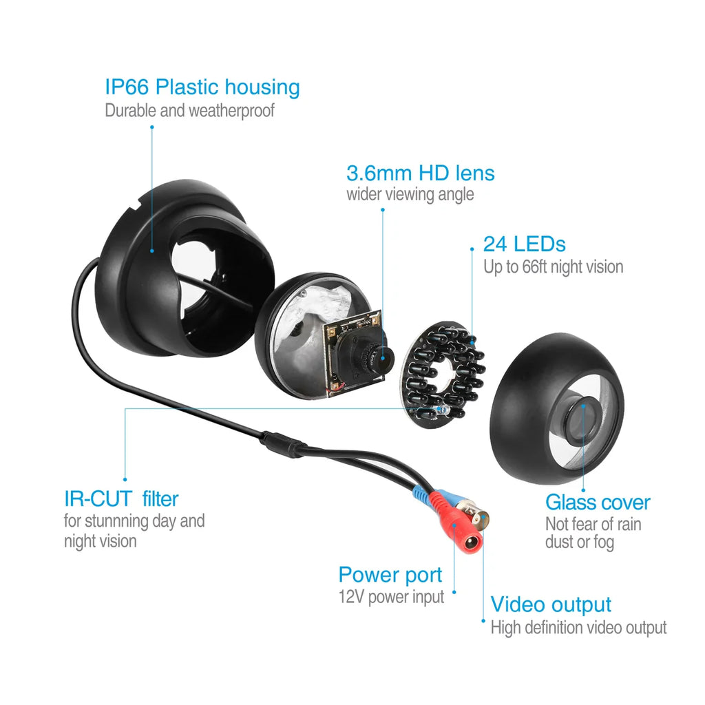 Full 1080N P2P and -No (8) DVR Weatherproof IP66 QR Vision Night CCTV Camera Scan Access Cameras, HDD Code 720P Technology/E-Cloud Service, SANNCE System Surveillance Remote Security , 8CH