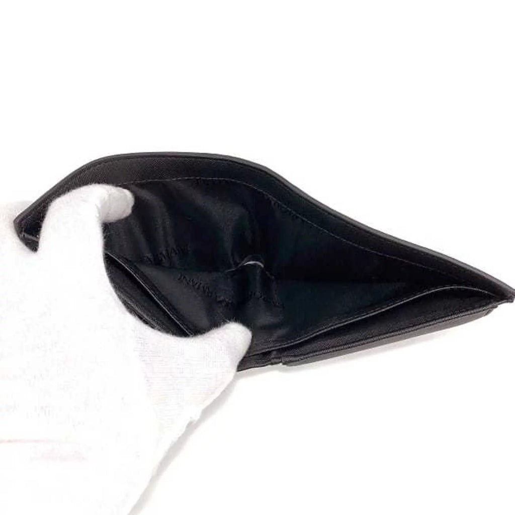 black Y4R165 Pre-Owned (Like folio New) Emporio white EMPORIO ARMANI Armani wallet men's leather
