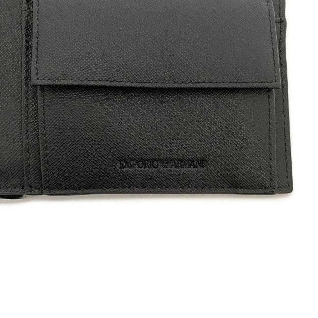 black Y4R165 Pre-Owned (Like folio New) Emporio white EMPORIO ARMANI Armani wallet men's leather