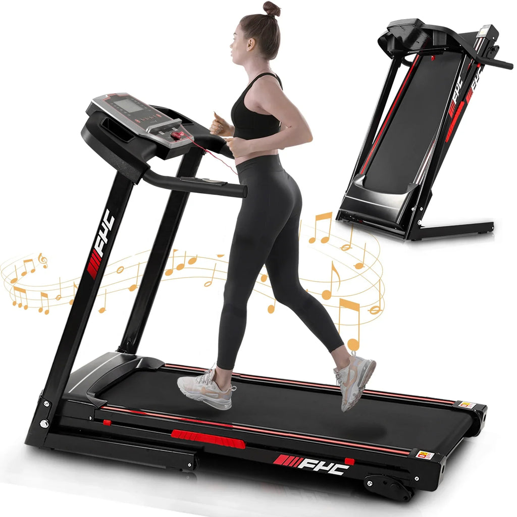 Pouseayar Black for Foldable with Home - Folding 3.5HP Incline, Portable Treadmills