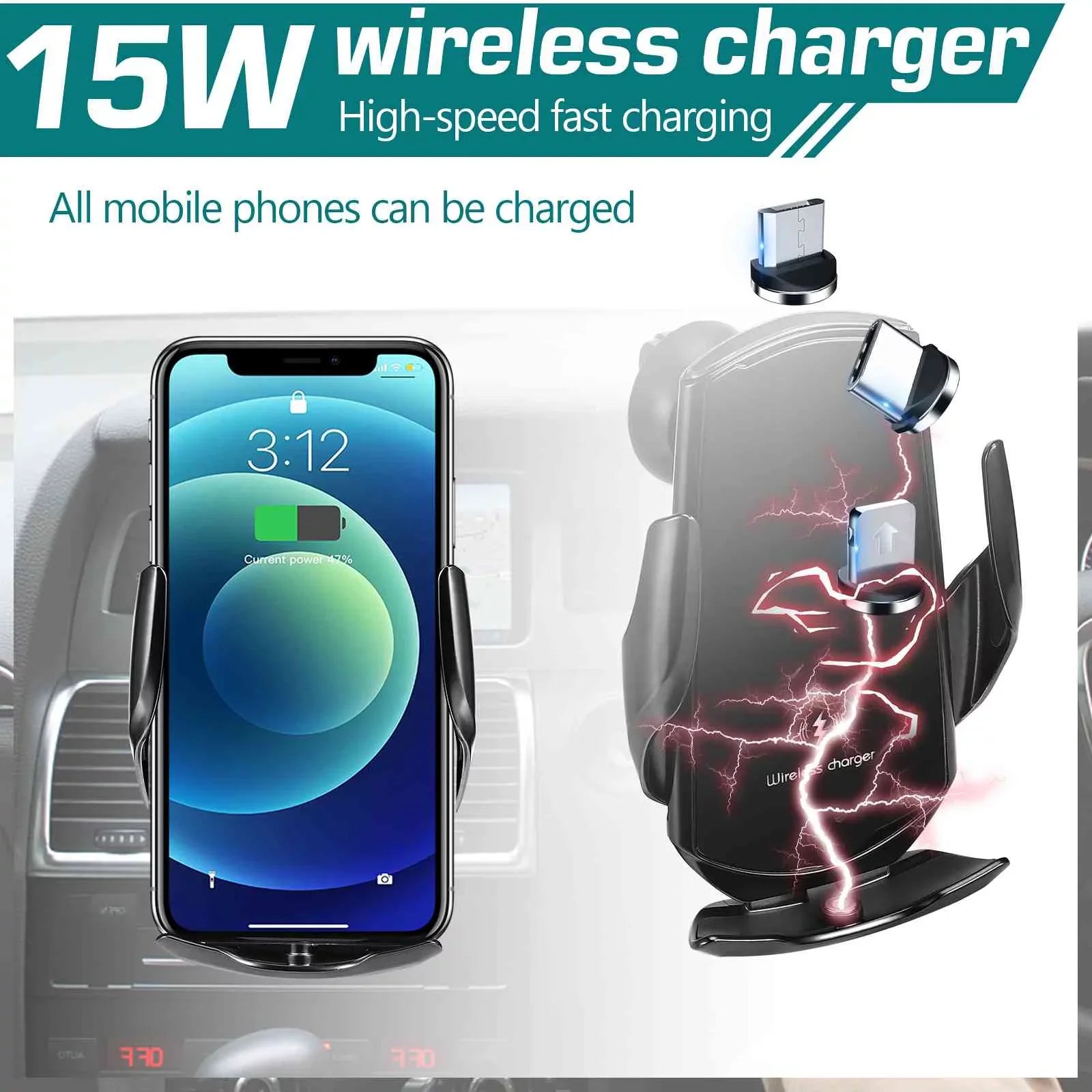for Fast Wireless Nokia 15W Lumia Phone Holder - Go on the Auto-Clamping 920 Car Optimal Mount Charging Charger: