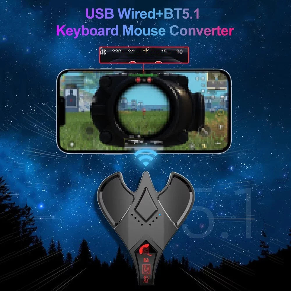 18W Mouse PD Charging Adapter Converter Mobile Game Keyboard USB Lixada Gaming Fast Wired for Dual-mode BT5.1