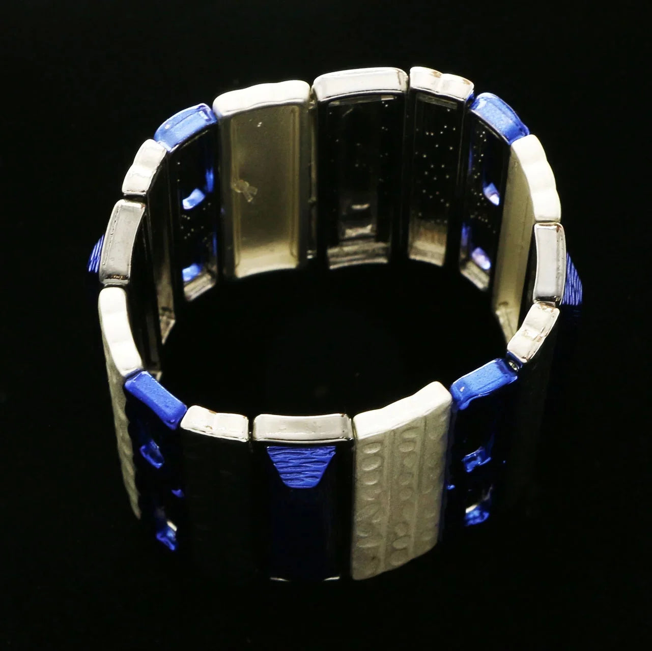 Blue Erica Stretch-Bracelet & Designer Lyons Silver-Tone