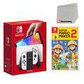 Cleaning OLED Cloth Switch Maker 2 White Console Screen and Mario with Super