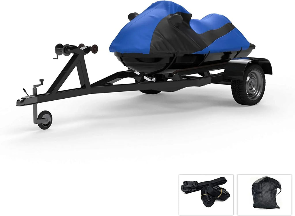 900 Weatherproof Protect Storage Fit All Color - - 1995-1998 Cover Kawasaki & for Ski - Weather ZXI Bag Rain Contour Includes Trailerable Custom Straps from Trailer & - Blue/Black Sun! Jet