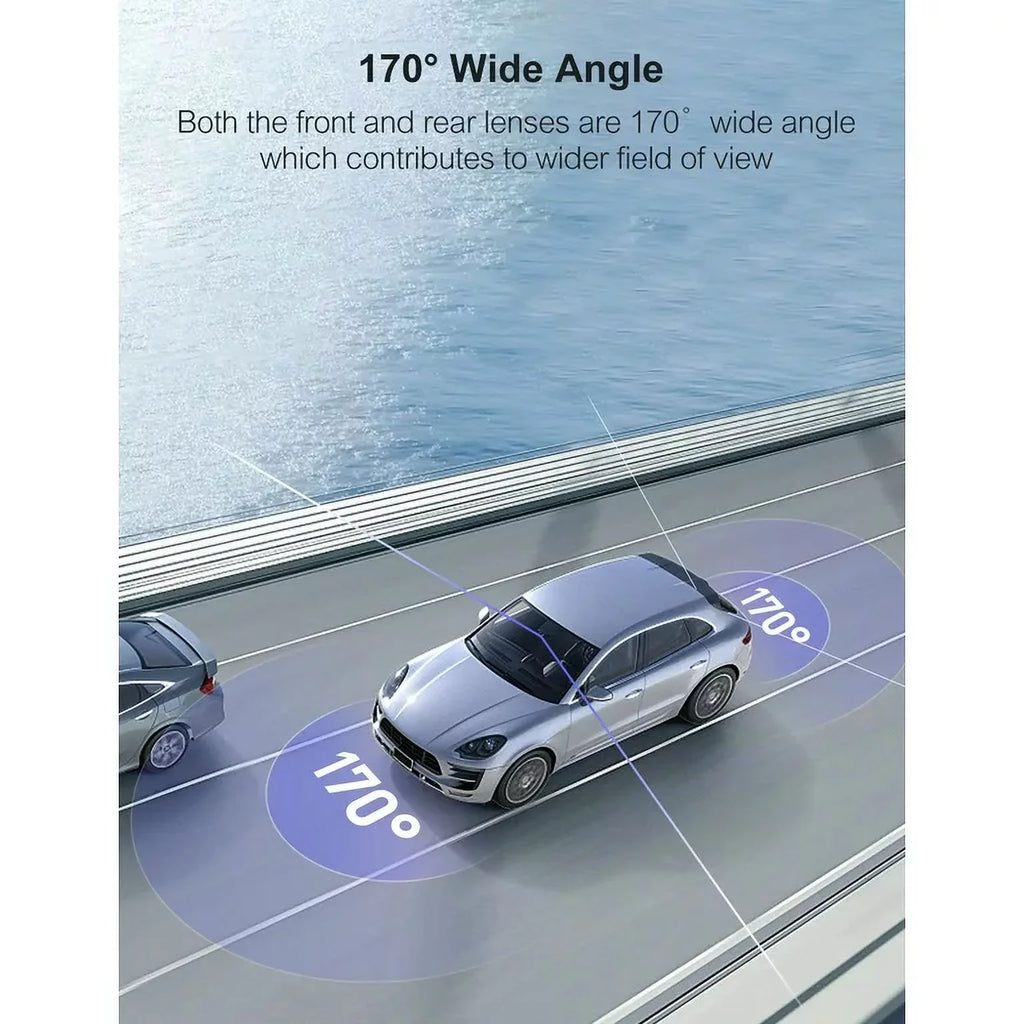 Cars, External Camera Dash Supported, Screen, Front 1080P Angle Cam for 170Â°Wide GPS 3â?IPS Dash Rear,