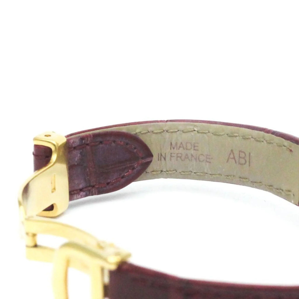 Leather Watch Pre-Owned CARTIER BF568960 Plated Gold Quartz (Good) Must Colisee Ladies