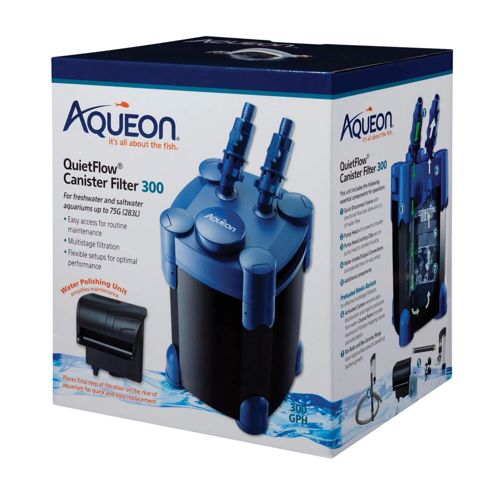 Up Aquarium Aqueon Canister to QuietFlow Gallons 75 Filter