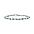 Emerald 3.09 & BRB398ED Creations 14K Gold CTW Diamond White Louis Bracelet,