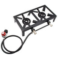 OWSOO Cast Double Propane (Standard), Iron BBQ Gas Camping Furnace Patio for for Excursions Stove Cooking