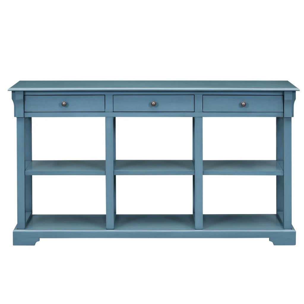 Retro (Navy OLD WF298765AAM) for Drawers Storage TREXM Console and SKU Room Shelves Table/Sideboard Open Living with Ample