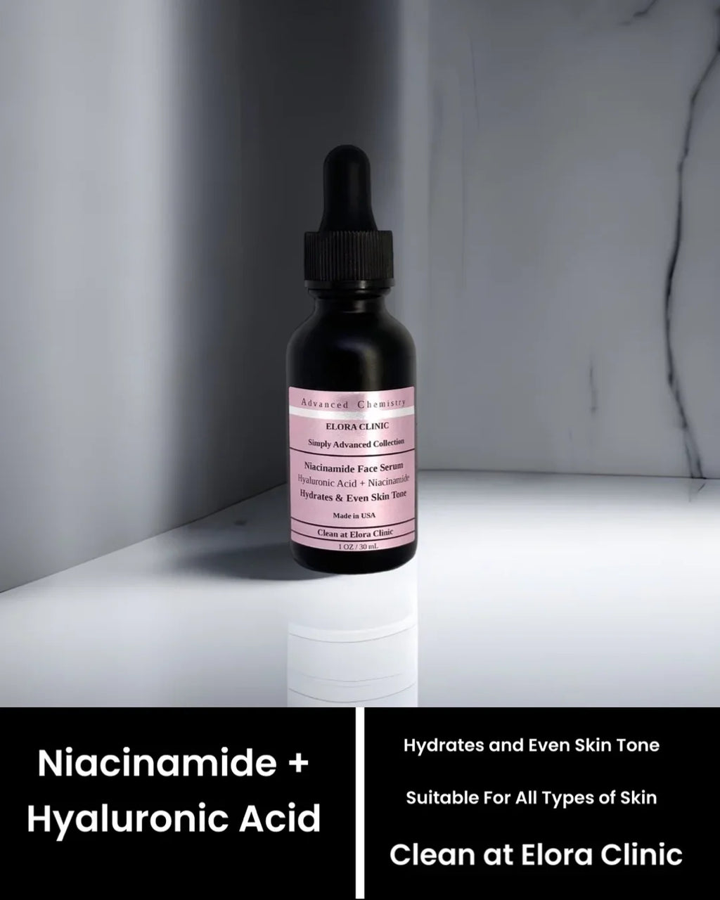 20% - Serum 20 Niacinamide - 20 Hyaluronic Based Niacinamide Free Serum + Elora - Oil - Hydrating acid Niacinamide Water Clinic Hyaluronic Acid +
