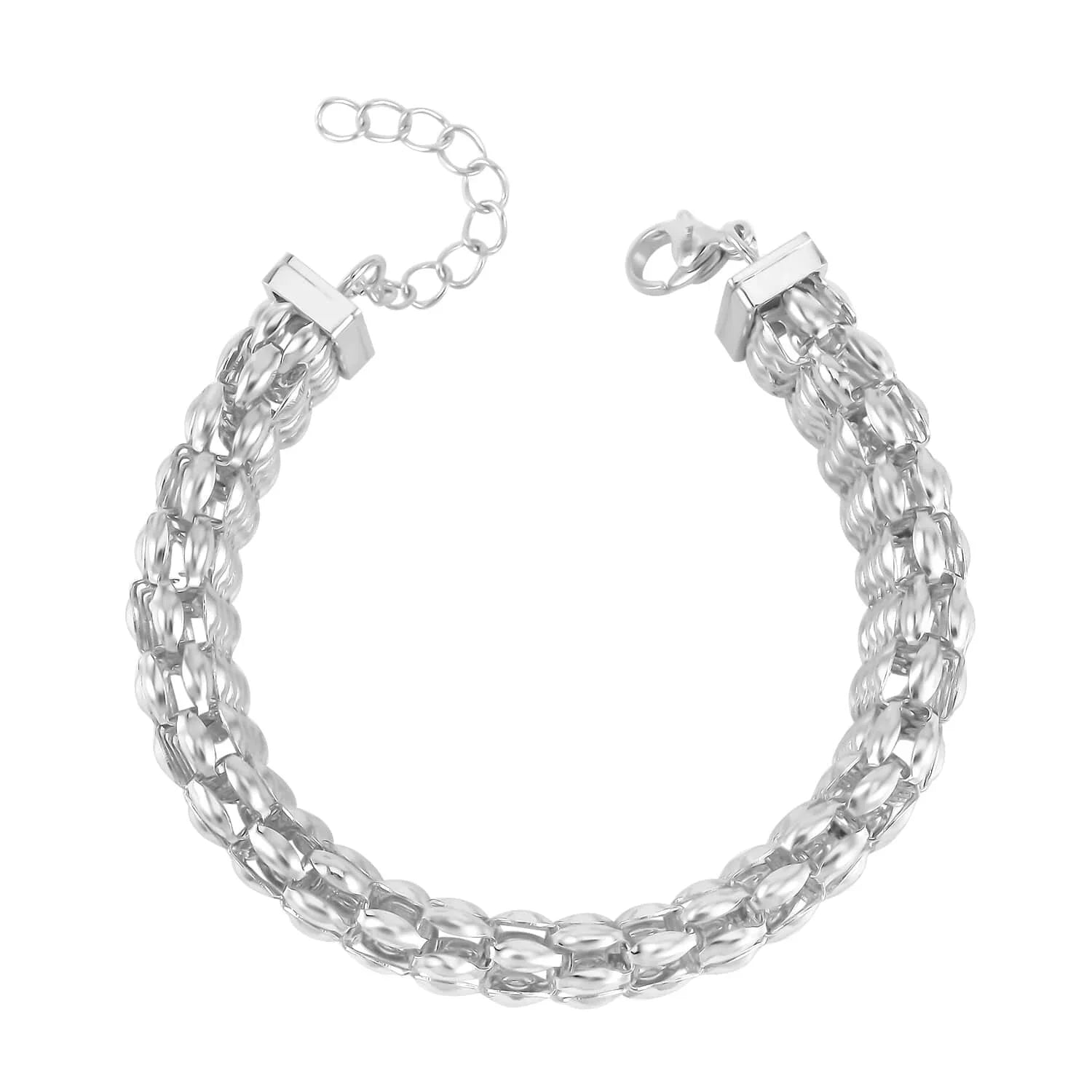 Steel Jewelry Mesh 7.5-9" Stainless Day Size Mom for LC Birthday Women Bracelet Gifts Chain Shop for Mothers