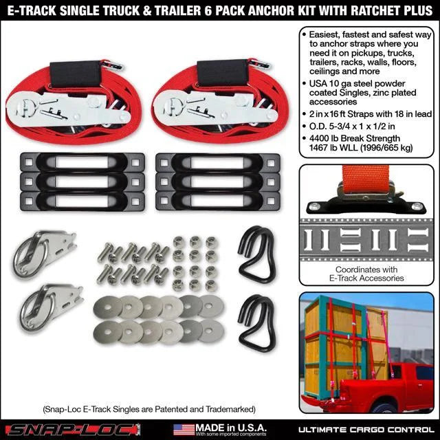 Plus Ratchet Trucks Bonus for E-Strap Trailers 2 & Snap-Loc with Pack 16 in. System x