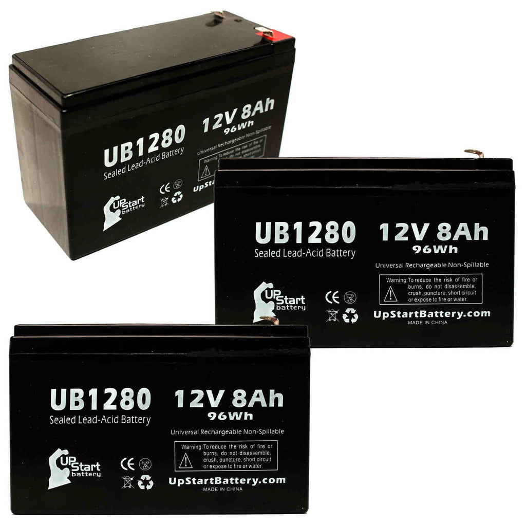 '- - 8000mAh, 6 Battery to UB1280 - AGM, Opti-ups Compatible F1 Adapters Sealed Replacement F1 3x 280ES Universal Pack Terminal, Lead Acid 8Ah, SLA) Terminal F2 (12V, Battery Includes