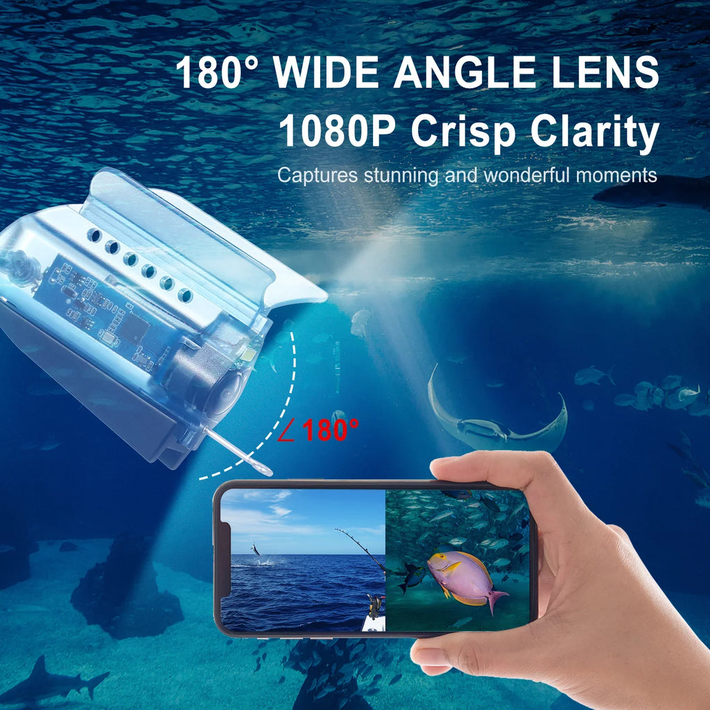 Video Lake Boat Kayak Finder Fish Underwater Camera Sea Fishing 1080P Live for Dive with Gofishup Ice into - Depths