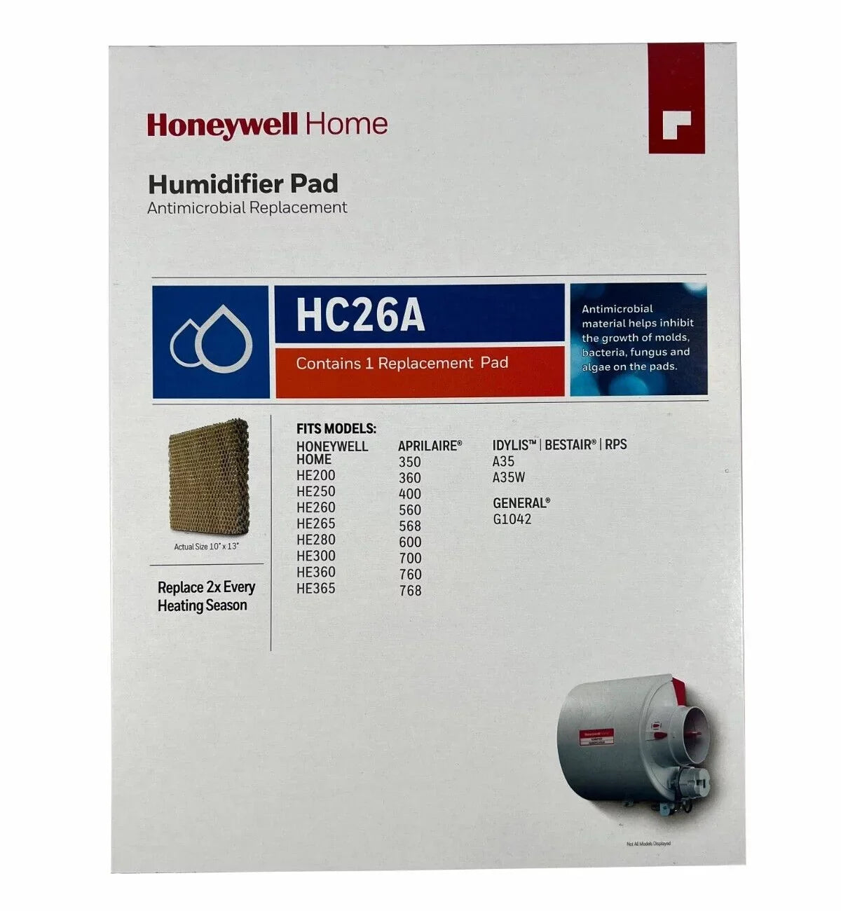 Pad Replacement Filter Humidifier Honeywell 10 HC26A1016/U