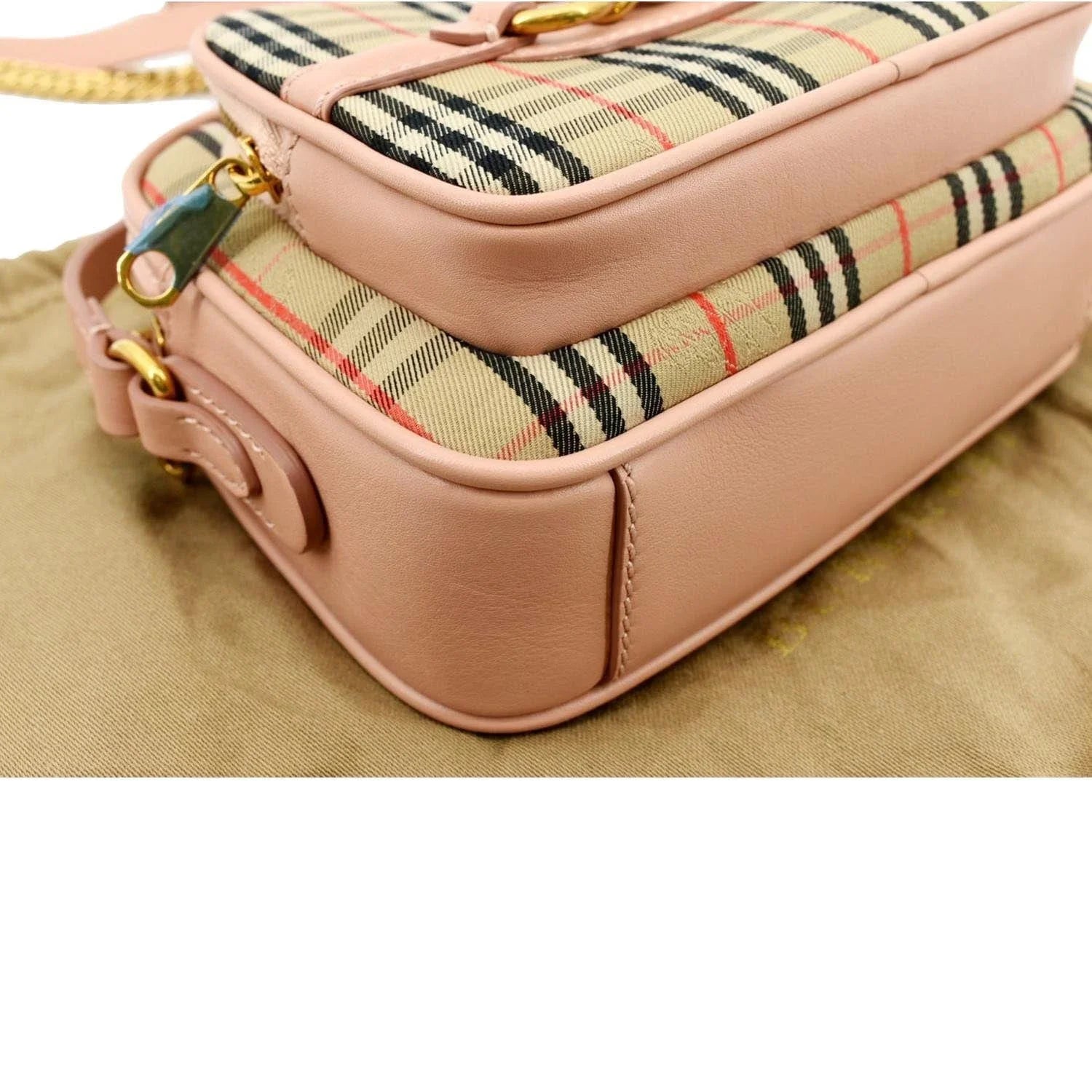 Check Light Link Pink Knight Crossbody Bag Pre-owned 1983 Camera BURBERRY