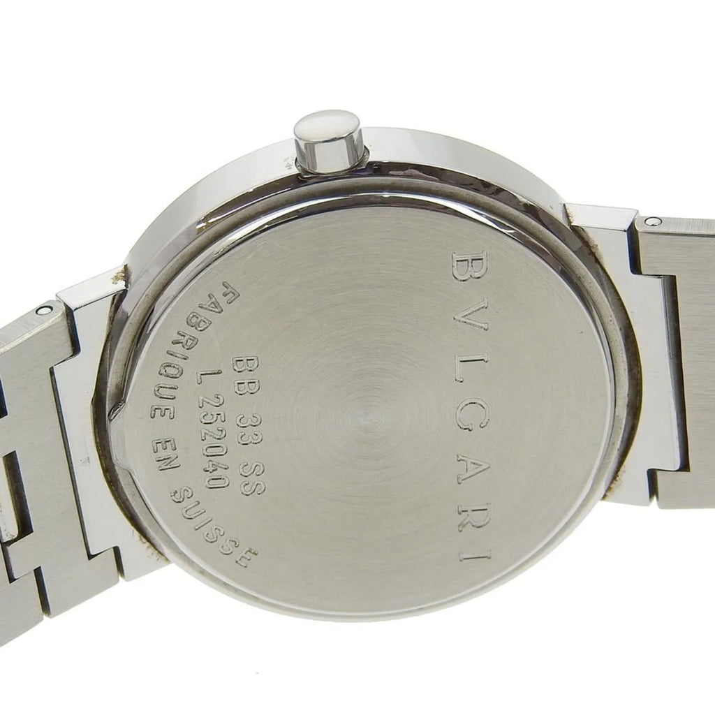Dial Quartz Men's Display BB33SS BVLGARI Pre-Owned Bvlgari Bulgari Stainless I220823033 Watch Steel Black Analog (Fair)
