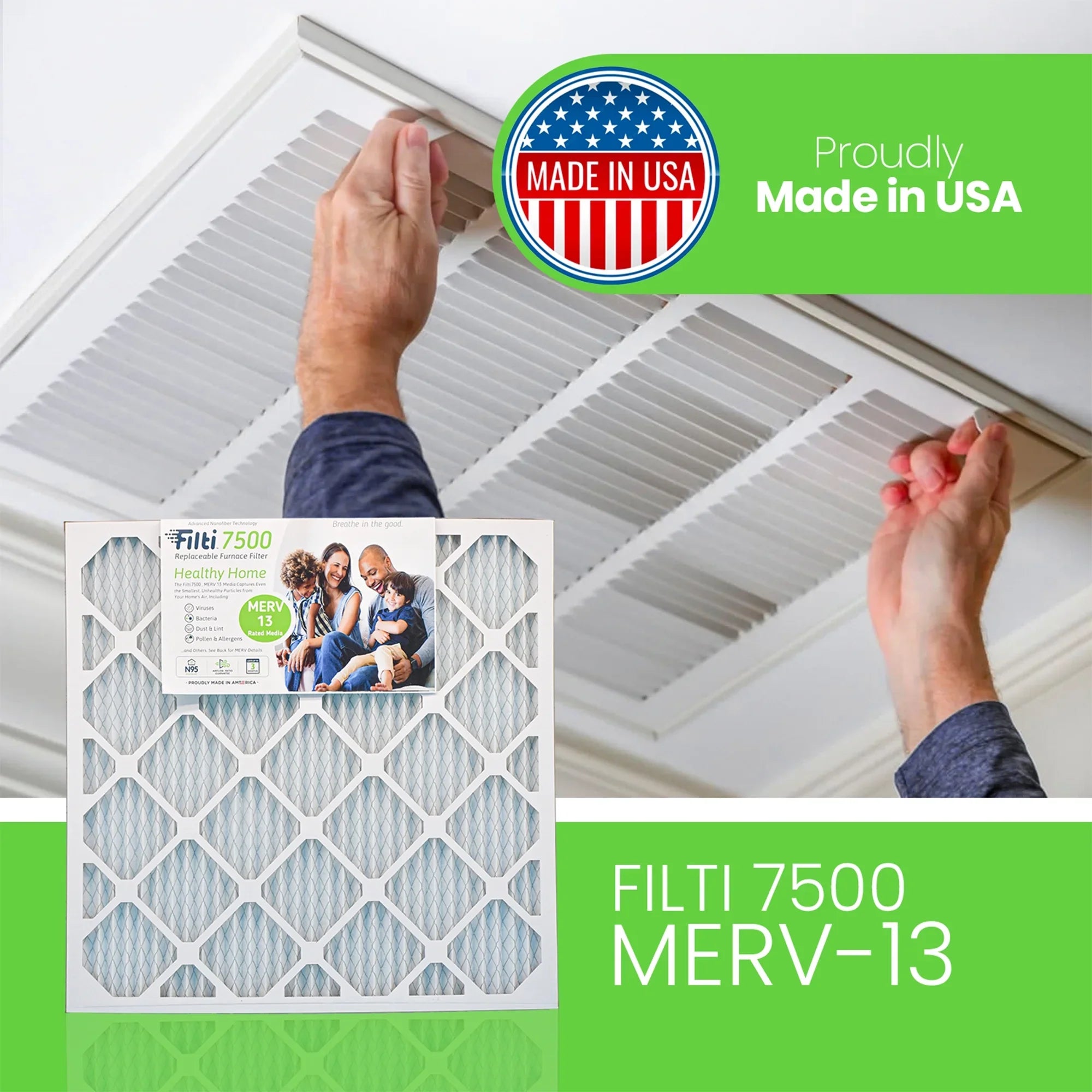 Pleated (4 Air Furnace 13 7500 Filti Home Pack) MERV HVAC Filter 16x20x1