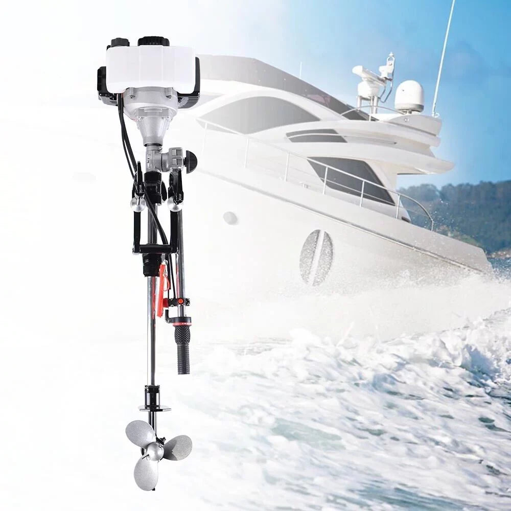 System Outboard Cooling 2.3HP Shaft Kayak 2Stroke Boat Engine Long W/Air Motor