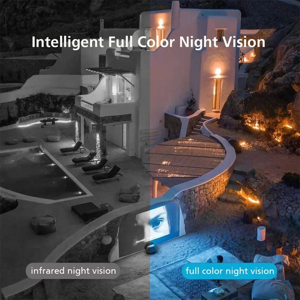 with Motion for Camera Full Cameras Pan/Tilt Wifi Vision, Outdoor, Wireless Security Color Night 2.4G Surveillance and Multi-Platform Audio, 4MP LISUEYNE 2-Way Siren, Detection