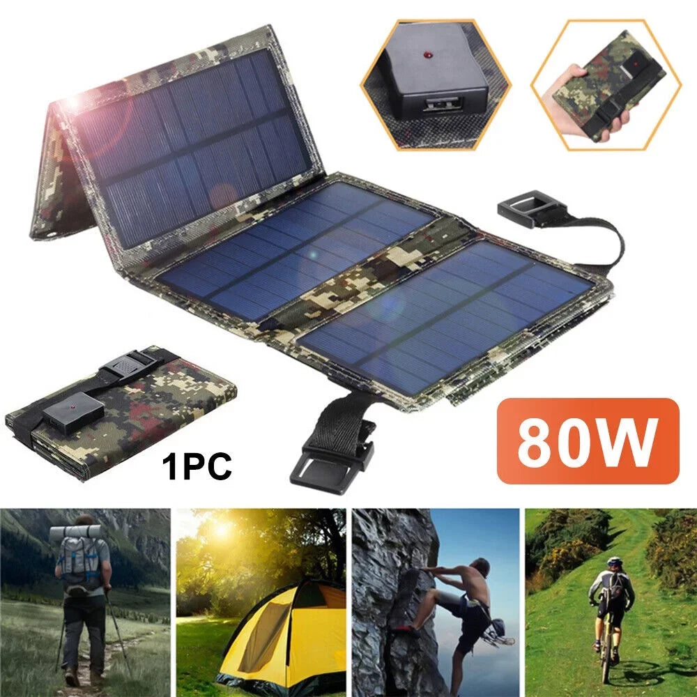 Charger Battery Solar Jahy2Tech Panel Rechargeable Outdoor Portable Hiking Phone High USB Quality Camping 80W Foldable