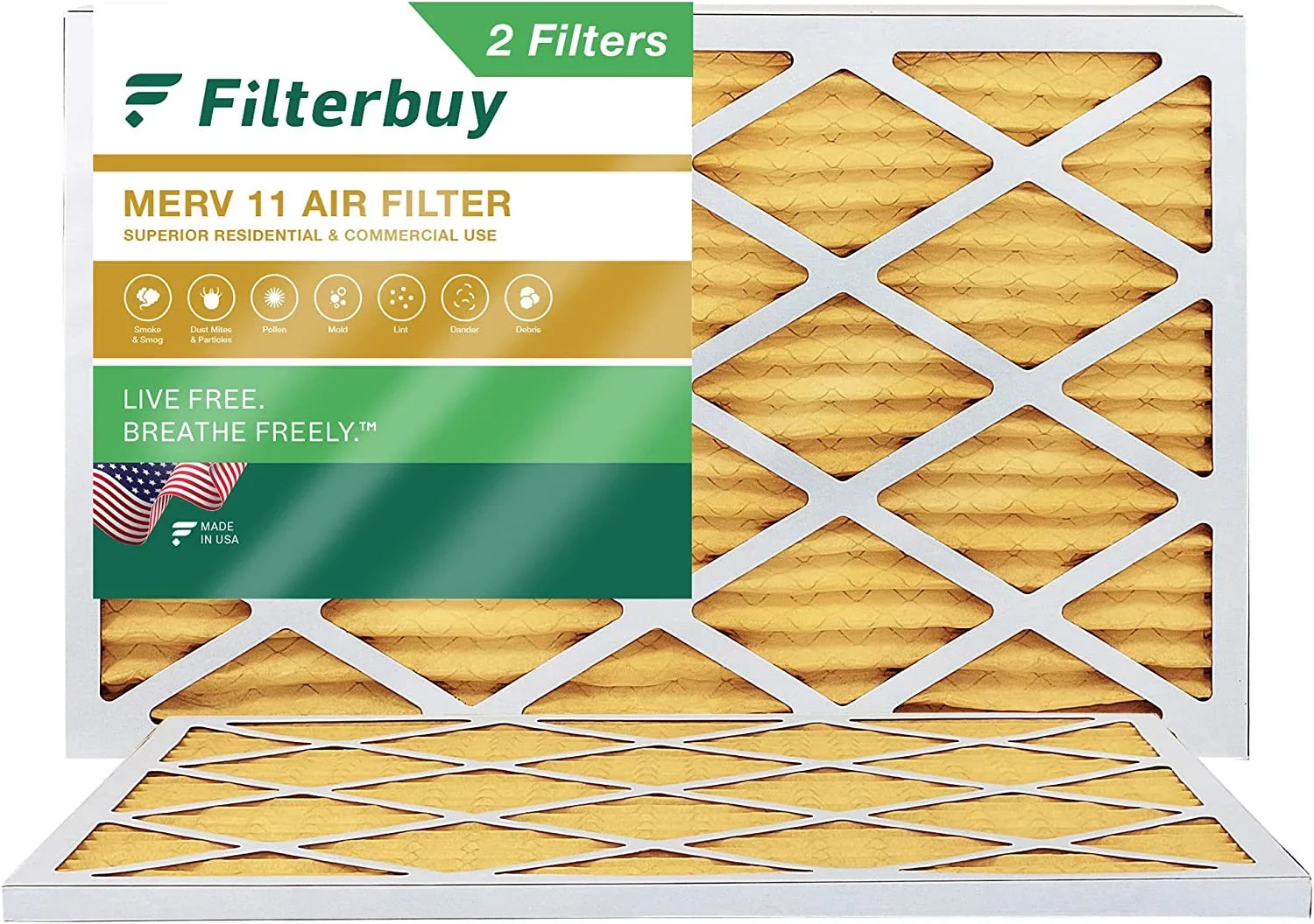 11 Furnace HVAC Pleated Air Filterbuy Filters (2-Pack) MERV 12x25x1 AC