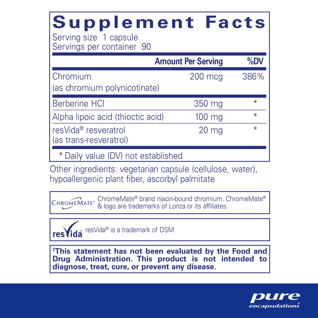 Supplement Pure Homeostasis* Metabolism, Xtra Receptor Metabolic Insulin | | Function, Encapsulations to Support Capsules Glucose and 90