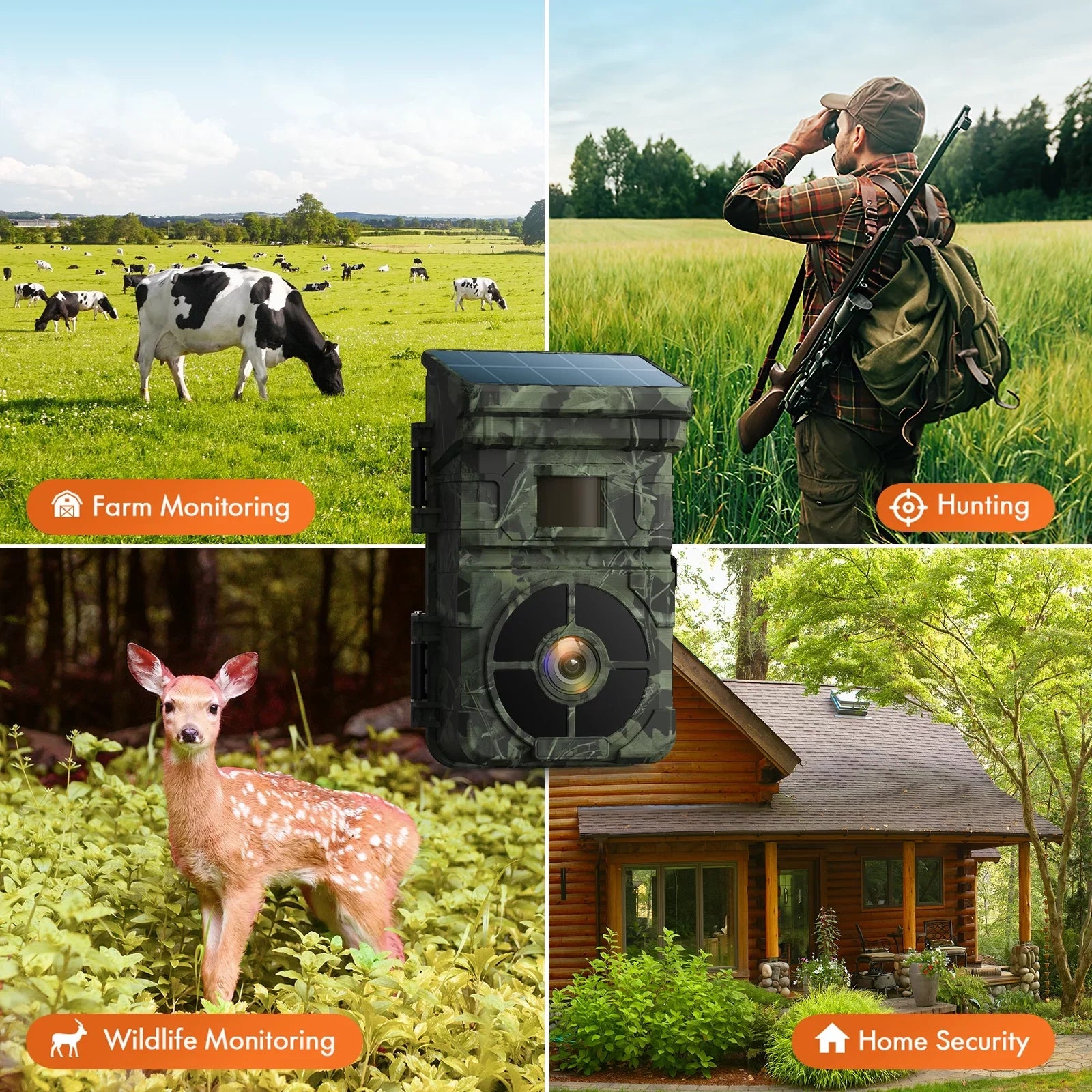 0.1s Solar Night with Camera Trigger Game Built-in SD IP66 120¡ãWide Speed Hunting Battery 24MP Card CAMPARK Cam Lithium with 1080P 2500mAh Trail Angle Camera Rechargeable LCD 2.0" Waterproof Vision