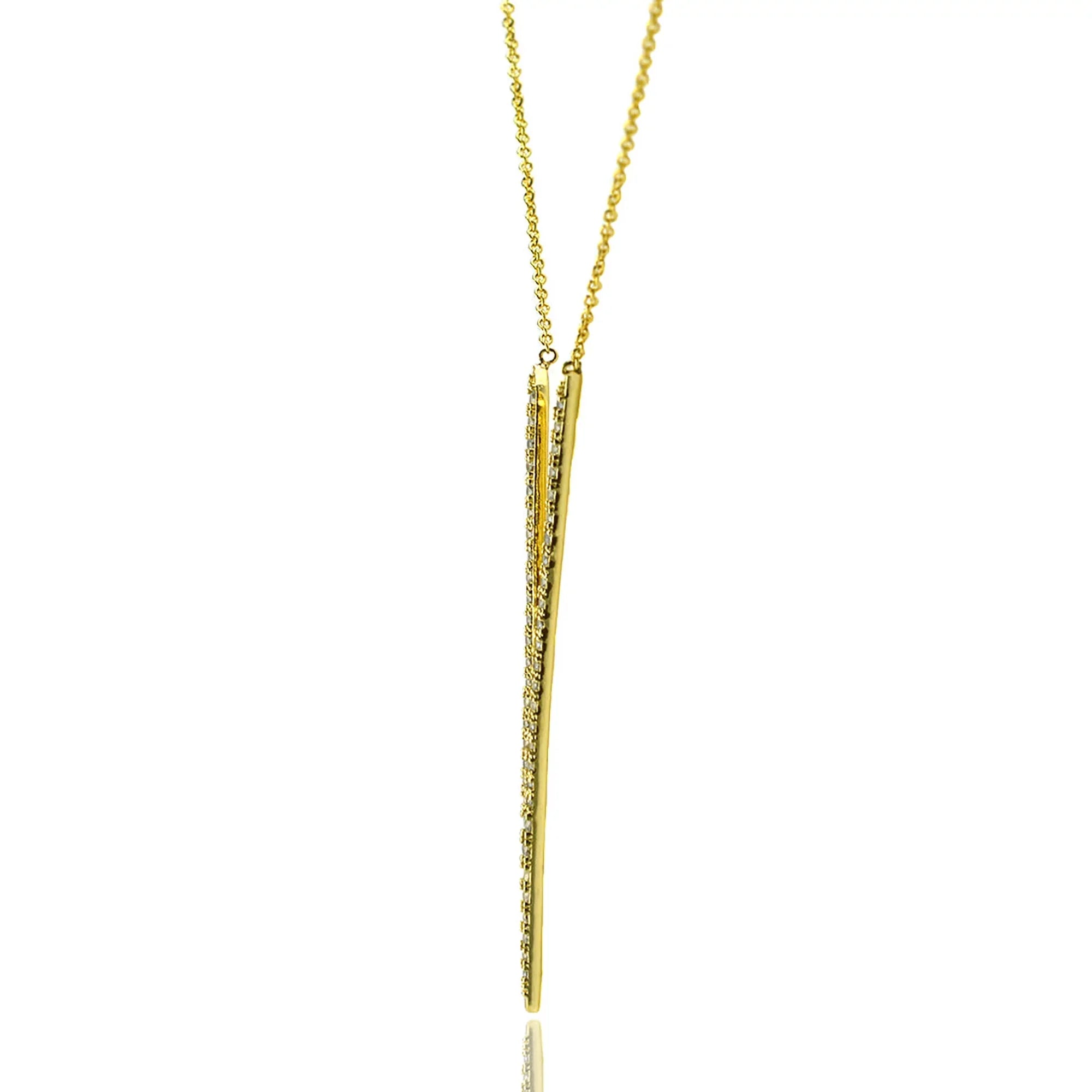 for Pointed Teens Zirconia Blue Cubic Gold V Women, Drop Boutique Necklace Inc Pendant Box