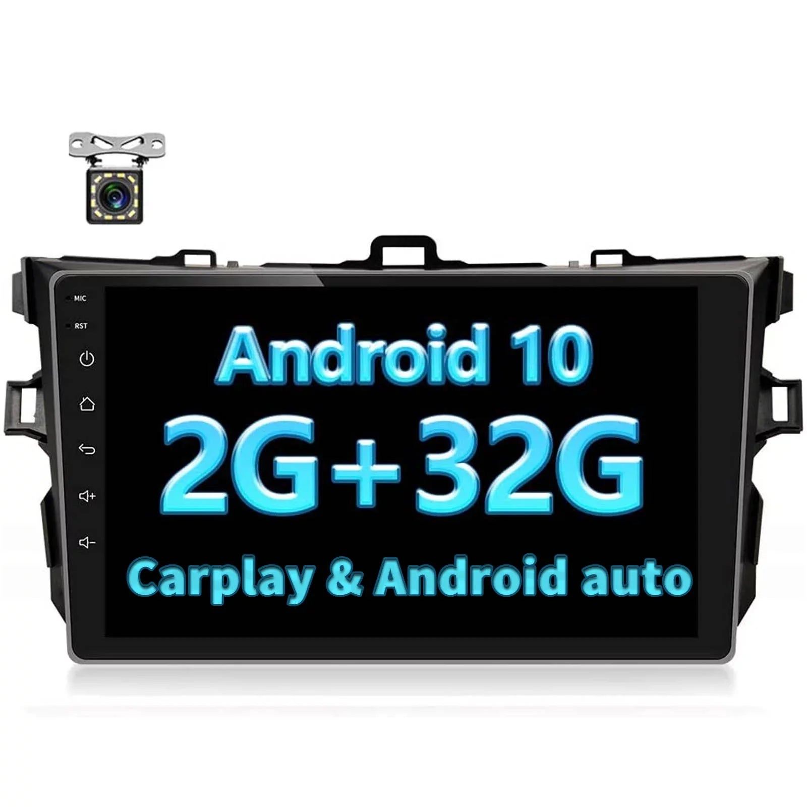 for Radio Stereo 2009 GPS Camera 2GB Android 2008 Touch 2010 Inch Unit 9 Head 2011 with Screen 2006 2007 Backup Corolla Car Toyota Car 2012, Navigation + Built-in 32GB Android Bluetooth/FM/WiFi