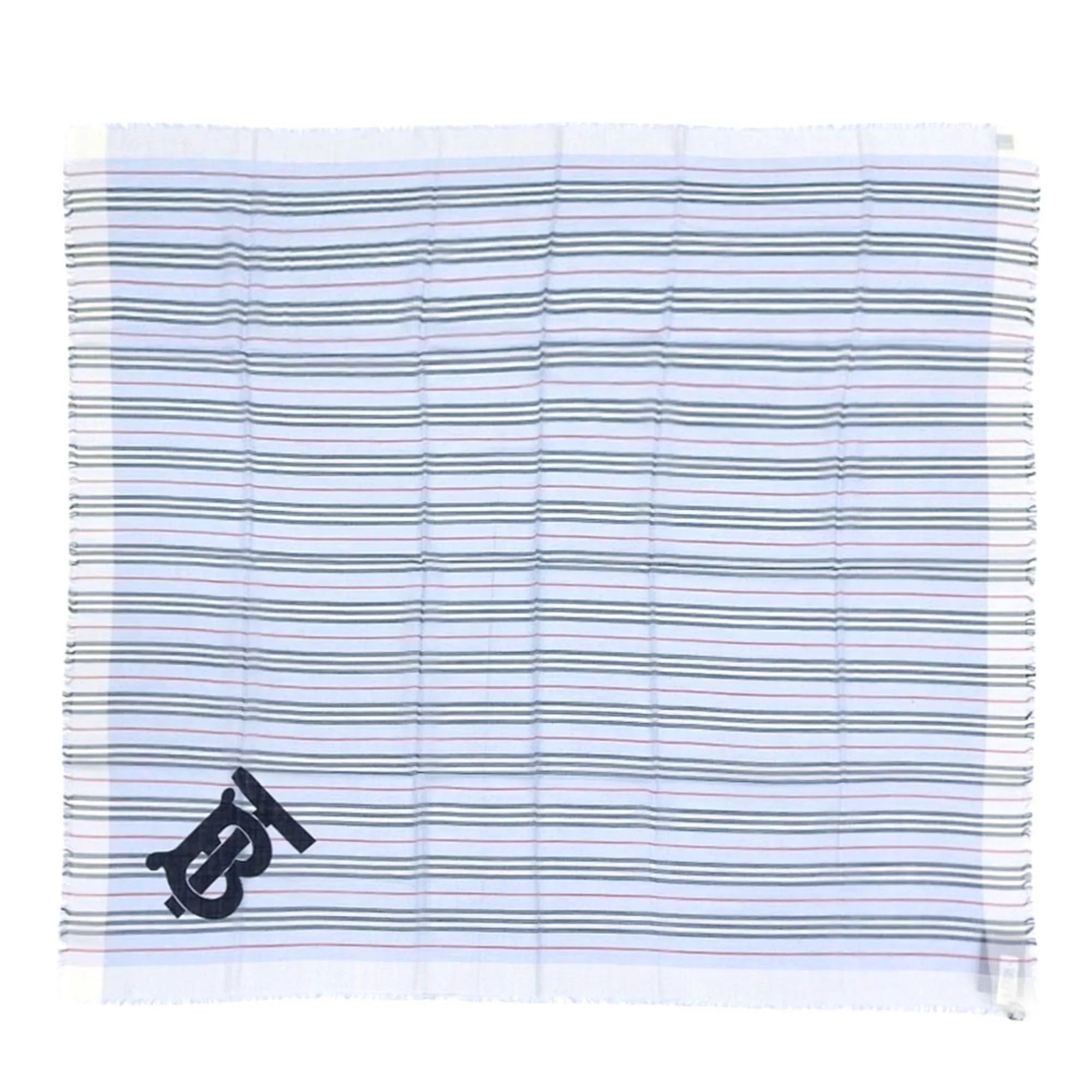 border New) (Like scarf Pre-Owned blue BURBERRY stripe silk wool light 80173691 Burberry