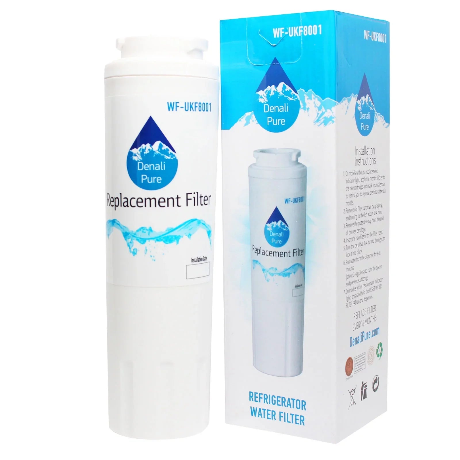 with UKF8001AXX 3-Pack Water - Filter Amana Cartridge Filter Fridge Water Compatible Refrigerator for Amana Replacement ASD2627KES